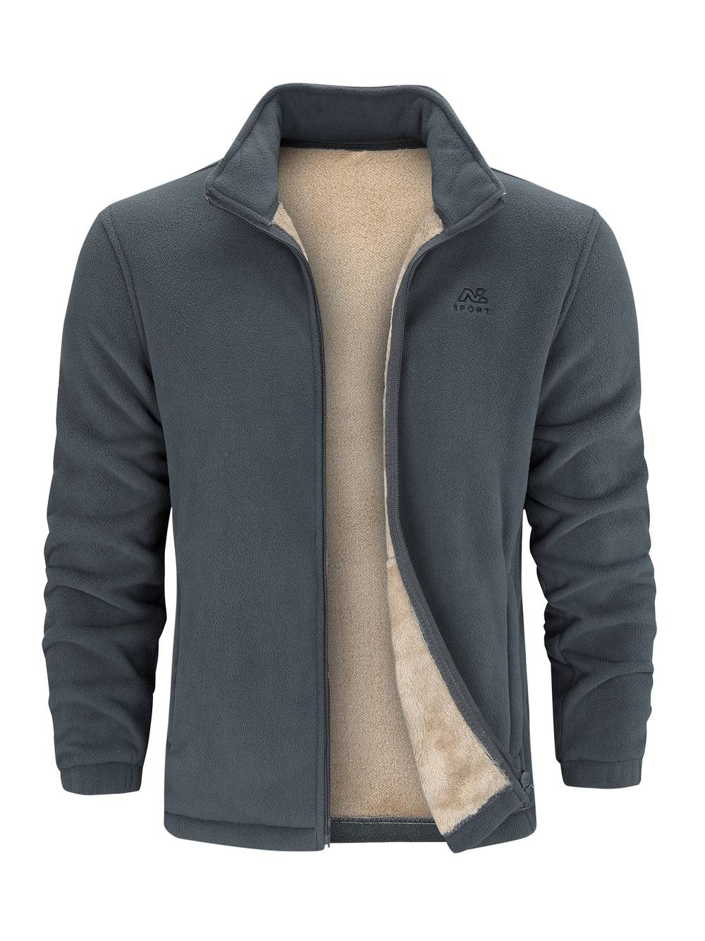 Women's Fleece Cardigan with Stand-Up Collar