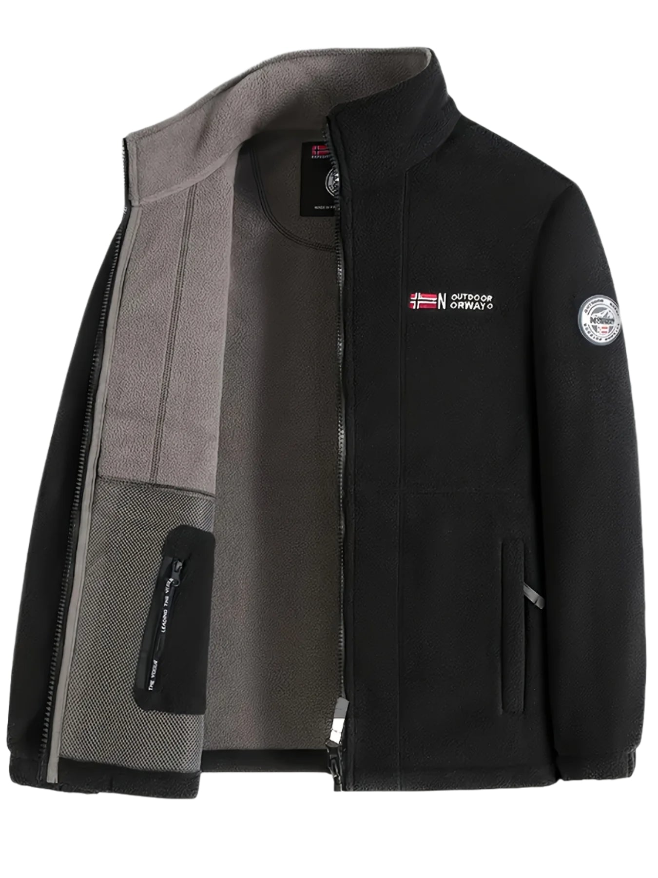 Women's Fleece Jacket with High Collar for Outdoor Activities