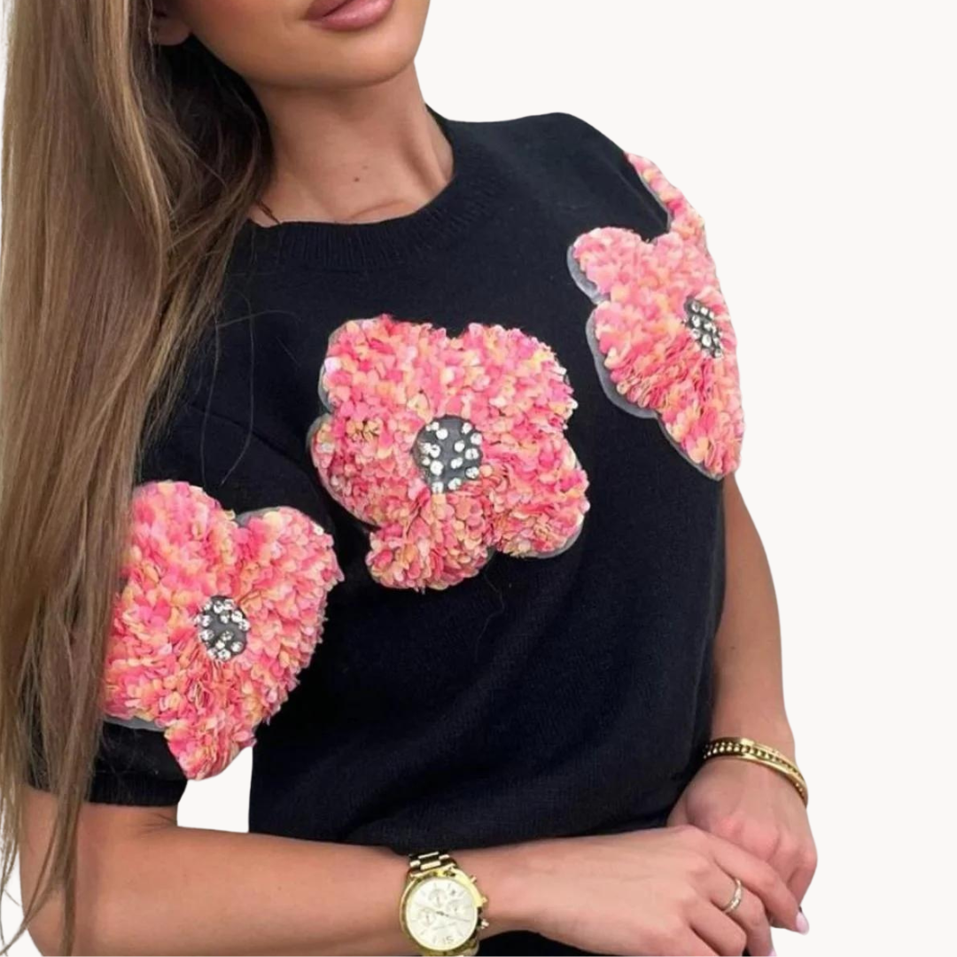 Women's Floral Boxy Sweater Shirt