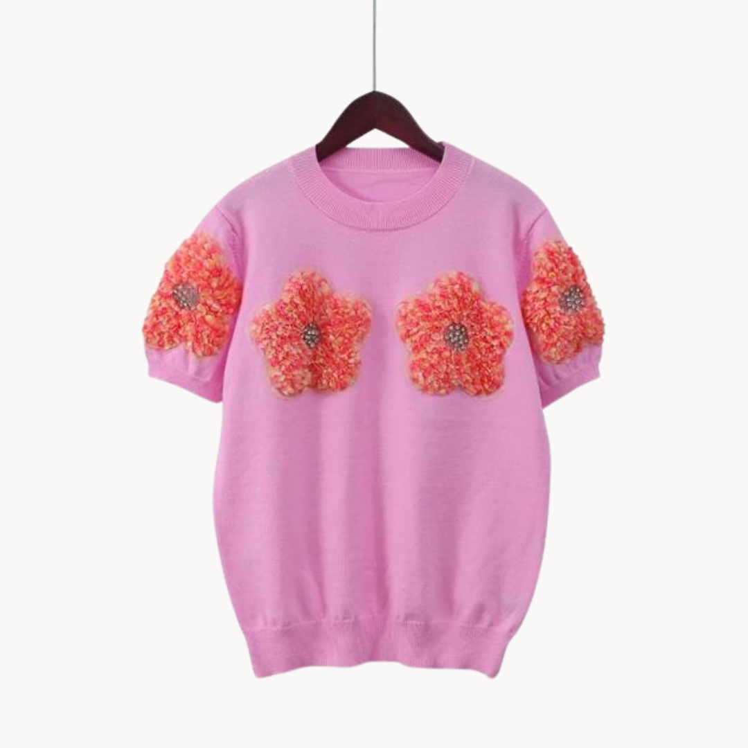 Women's Floral Boxy Sweater Shirt