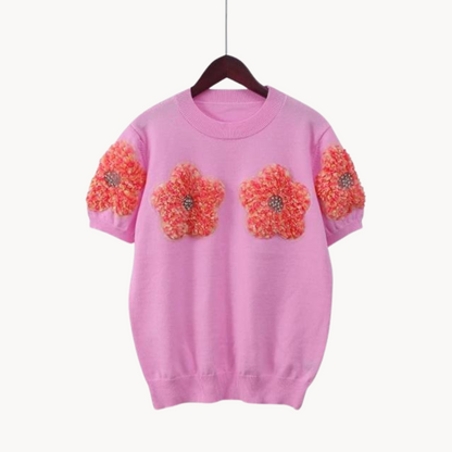 Women's Floral Boxy Sweater Shirt