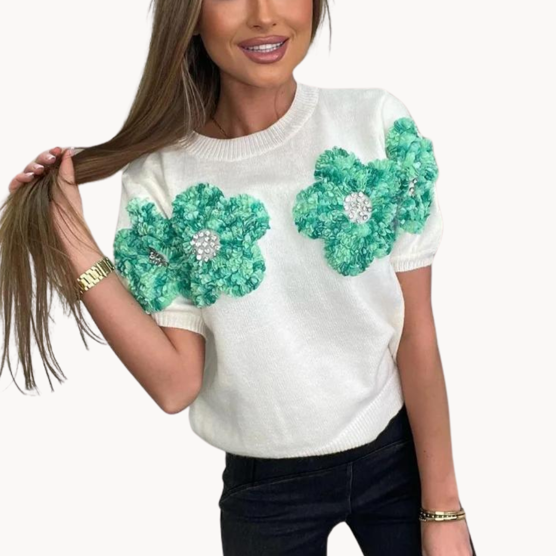 Women's Floral Boxy Sweater Shirt