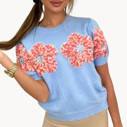 Women's Floral Boxy Sweater Shirt