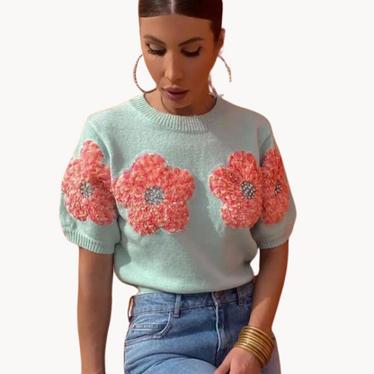 Women's Floral Boxy Sweater Shirt
