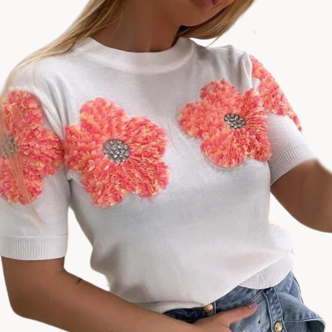 Women's Floral Boxy Sweater Shirt
