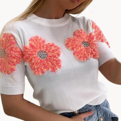 Women's Floral Boxy Sweater Shirt