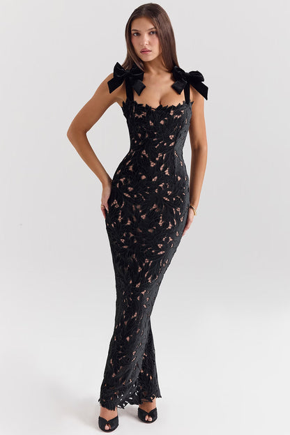 Women's Floral Lace Maxi Dress