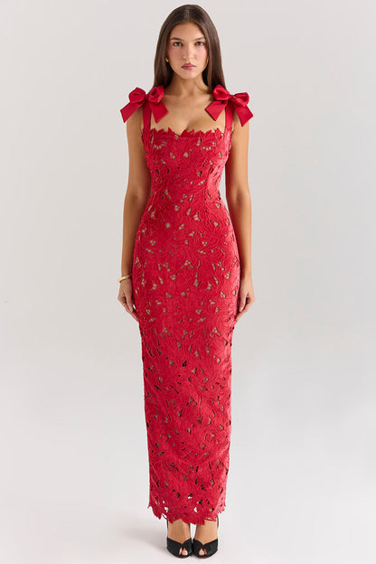 Women's Floral Lace Maxi Dress