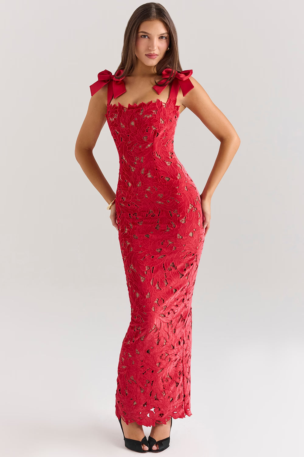 Women's Floral Lace Maxi Dress