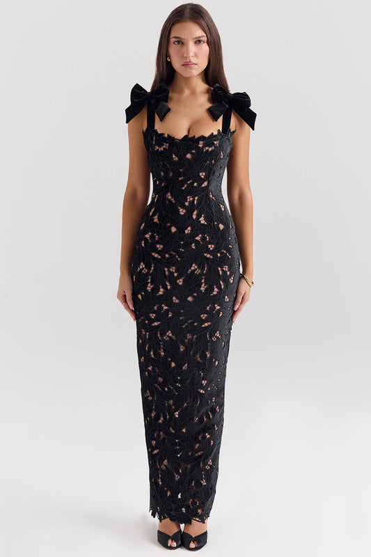 Women's Floral Lace Maxi Dress