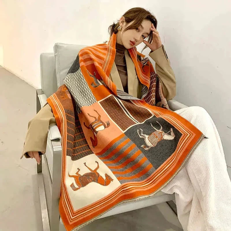 Women's Floral Oversized Scarf - Elegant Design for Versatile Styling