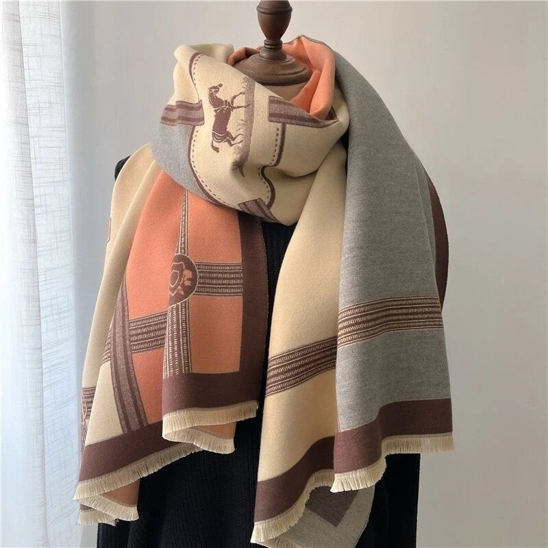 Women's Floral Oversized Scarf - Elegant Design for Versatile Styling