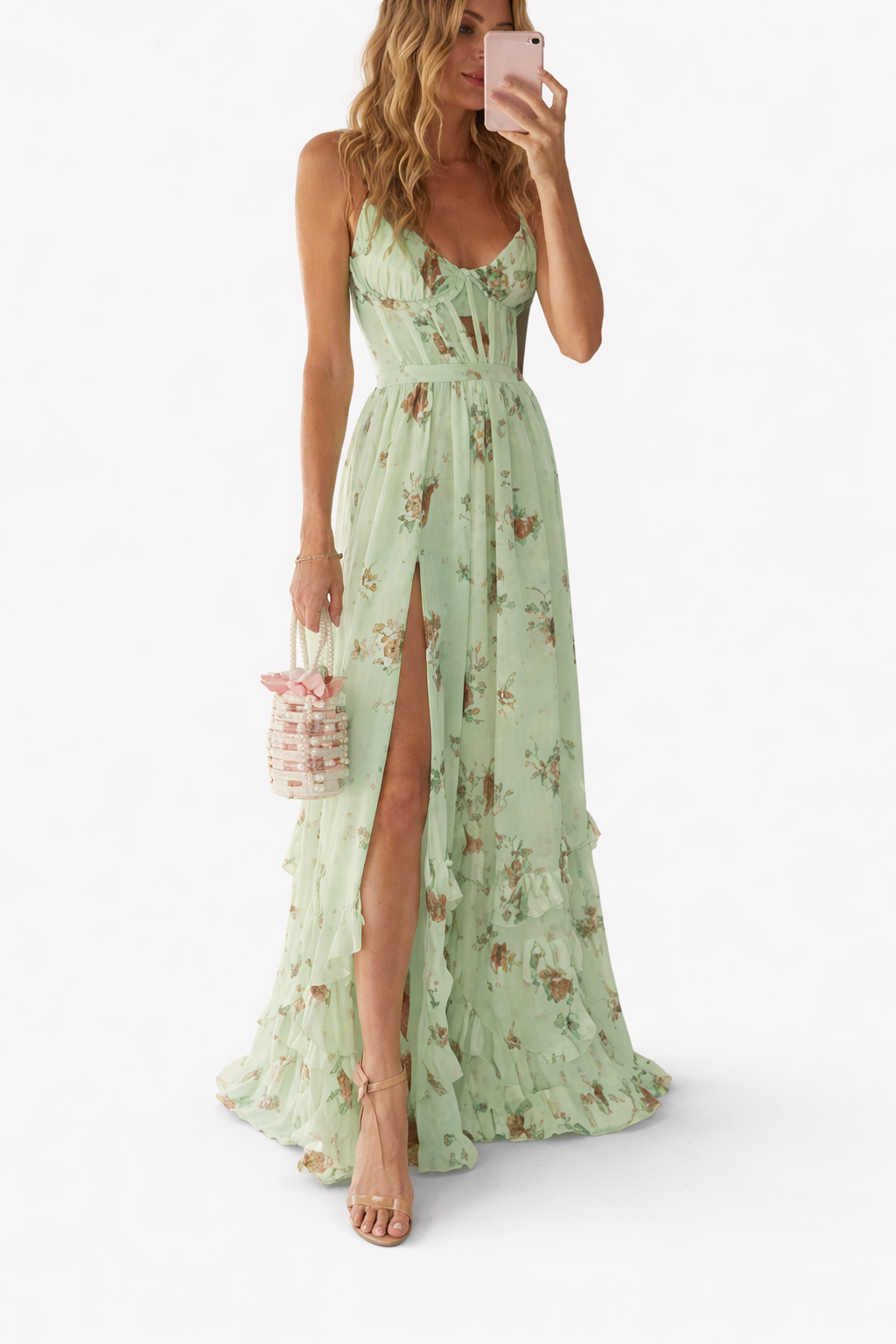 Women's Floral Sleeveless Maxi Dress