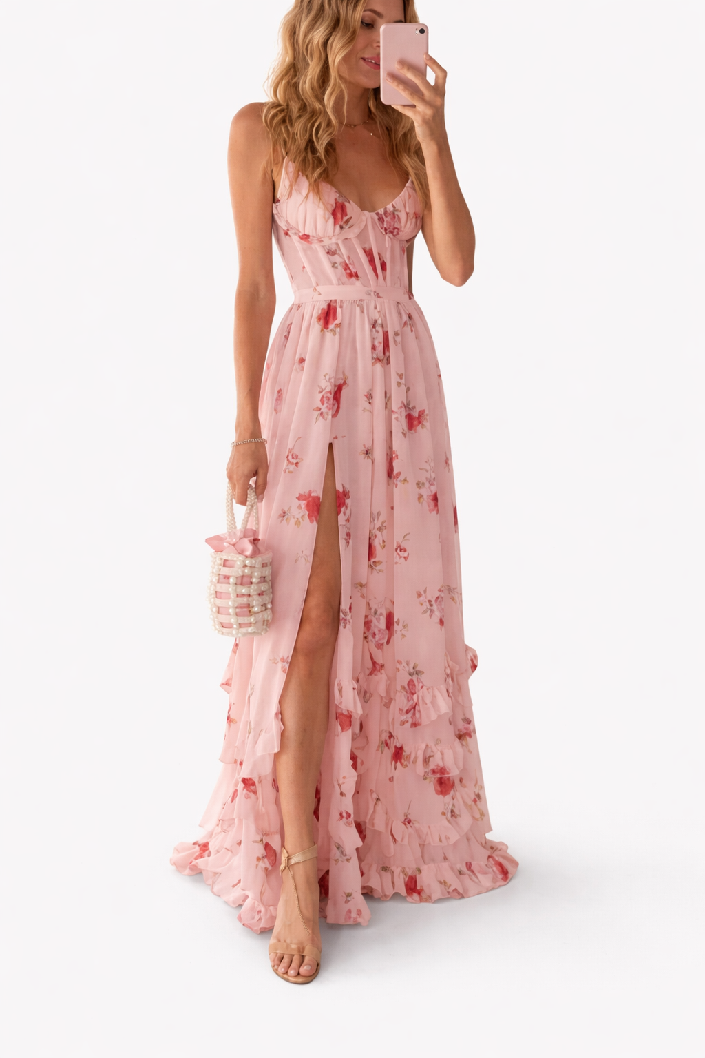 Women's Floral Sleeveless Maxi Dress