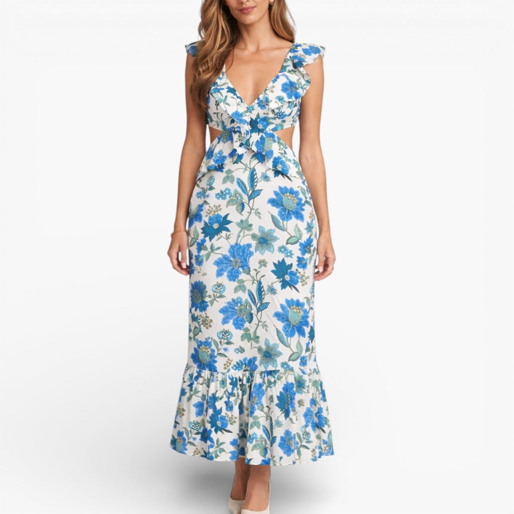 Women's Floral Sleeveless Maxi Dress