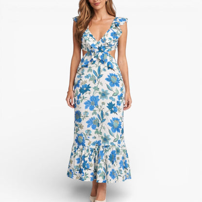 Women's Floral Sleeveless Maxi Dress