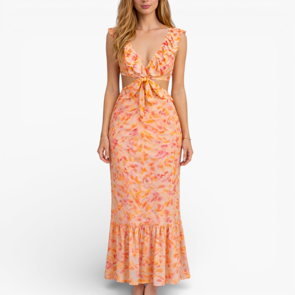 Women's Floral Sleeveless Maxi Dress