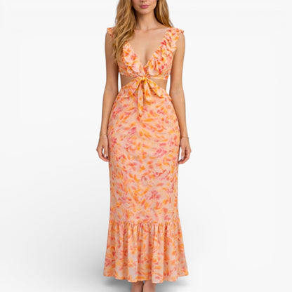 Women's Floral Sleeveless Maxi Dress