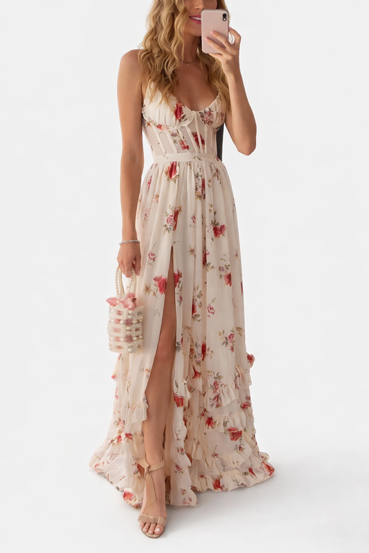 Women's Floral Sleeveless Maxi Dress