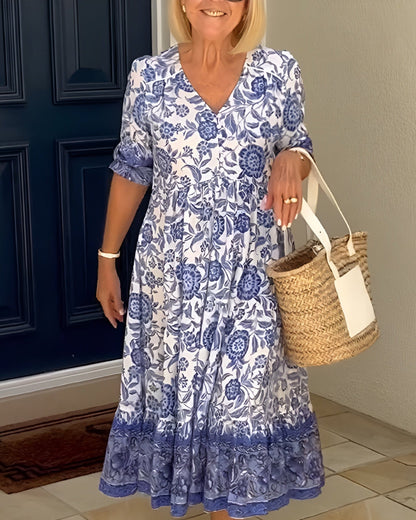 Women's Floral Tiered Maxi Dress