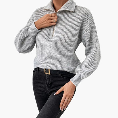 Women's Half-Zip Rib Knit Sweater