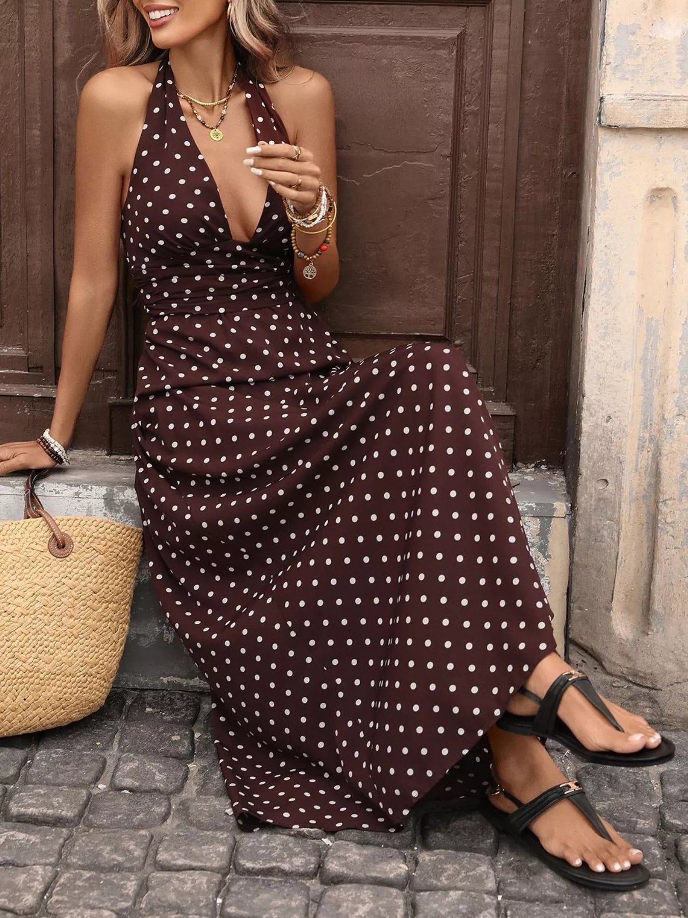 Women's Halter Neck Maxi Dress