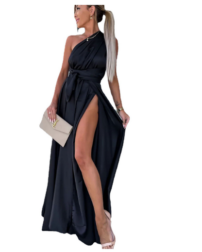 Women's Halter Neck Maxi Dress with High Split