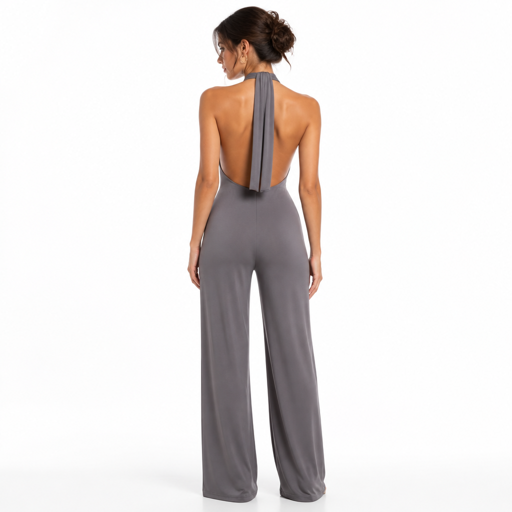 Women's Halter Sleeveless Slim-Fit Jumpsuit