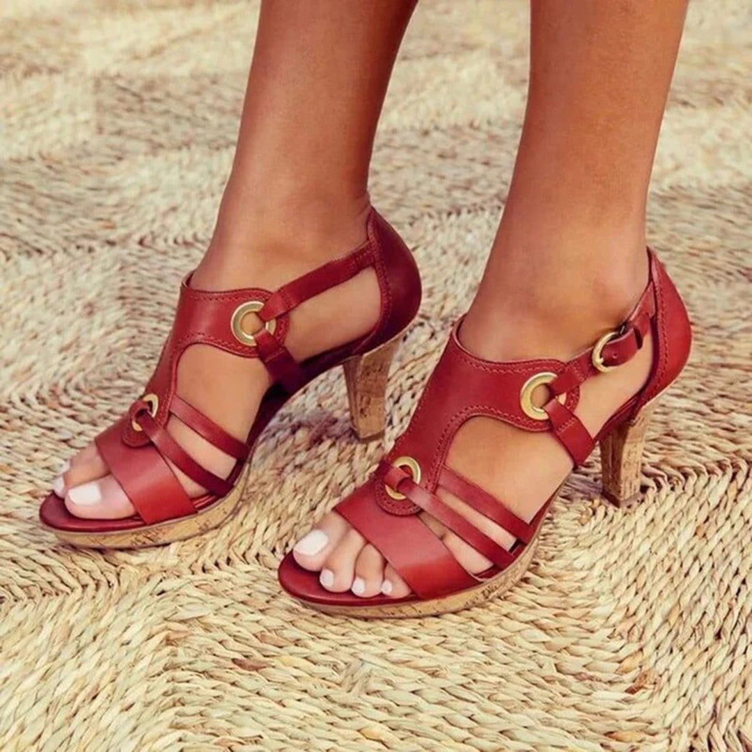 Women's High Heel Sandals - Stylish and Comfortable Design