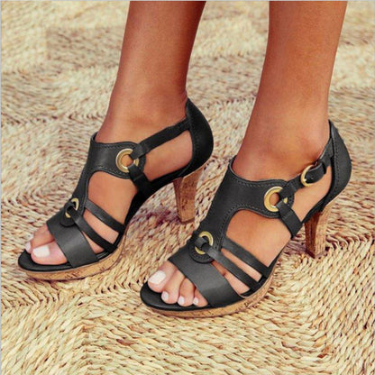 Women's High Heel Sandals - Stylish and Comfortable Design