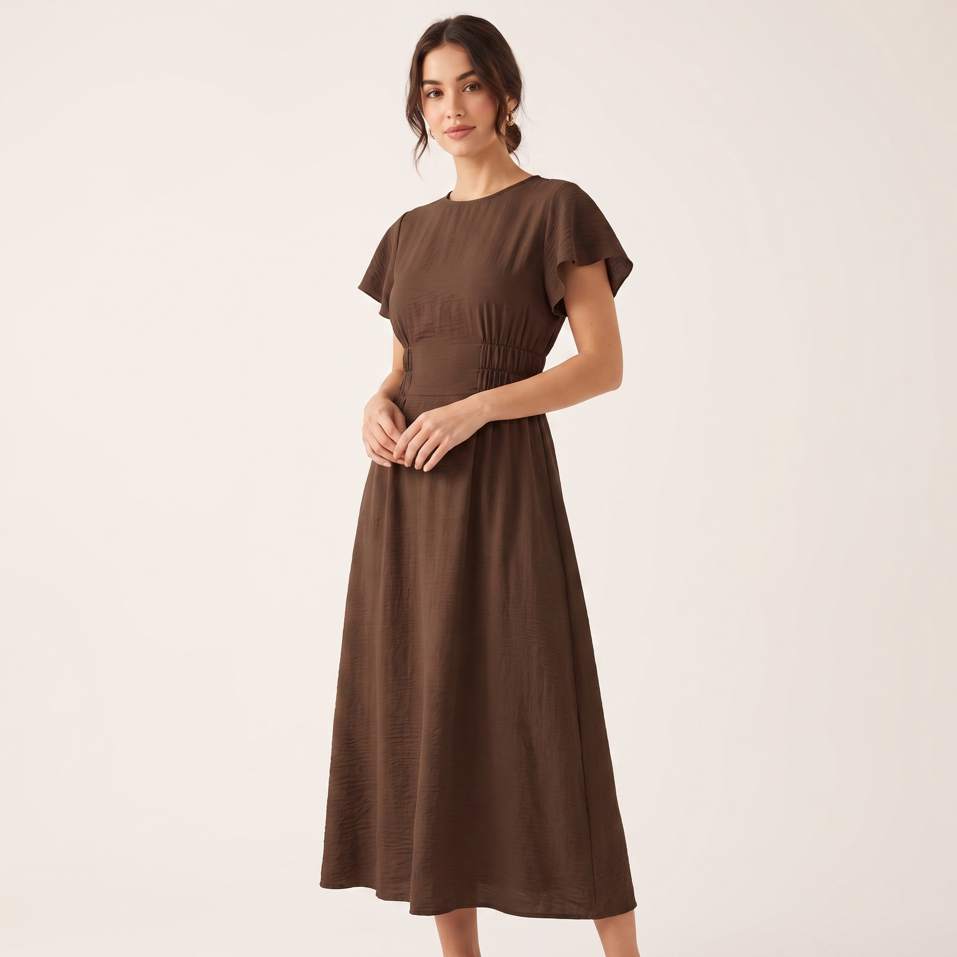 Women's High-Waist Summer Midi Dress