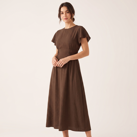 Women's High-Waist Summer Midi Dress