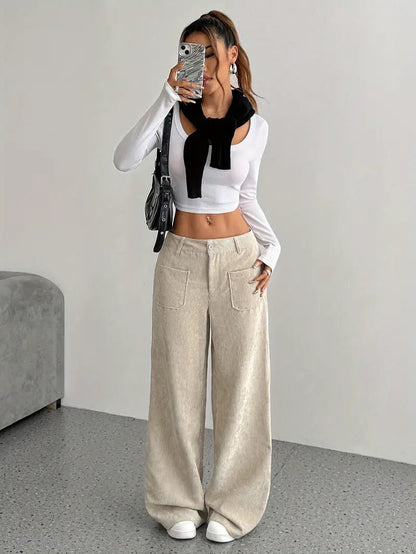 Women's High Waist Wide Leg Trousers