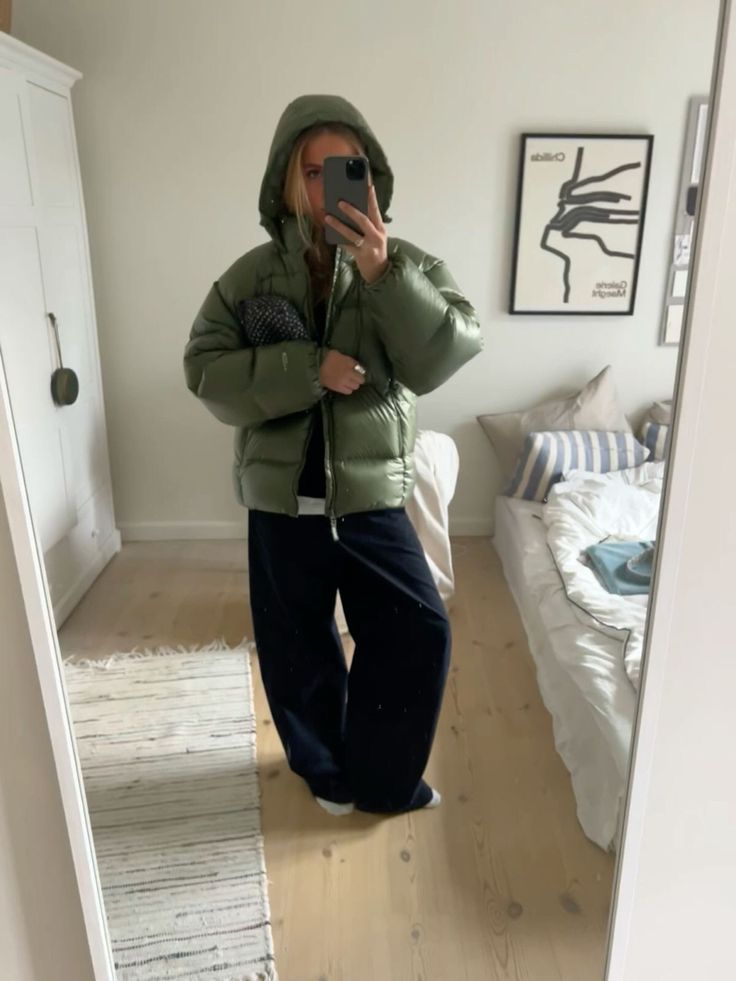 Women's Hooded Puffer Coat with Shiny Finish