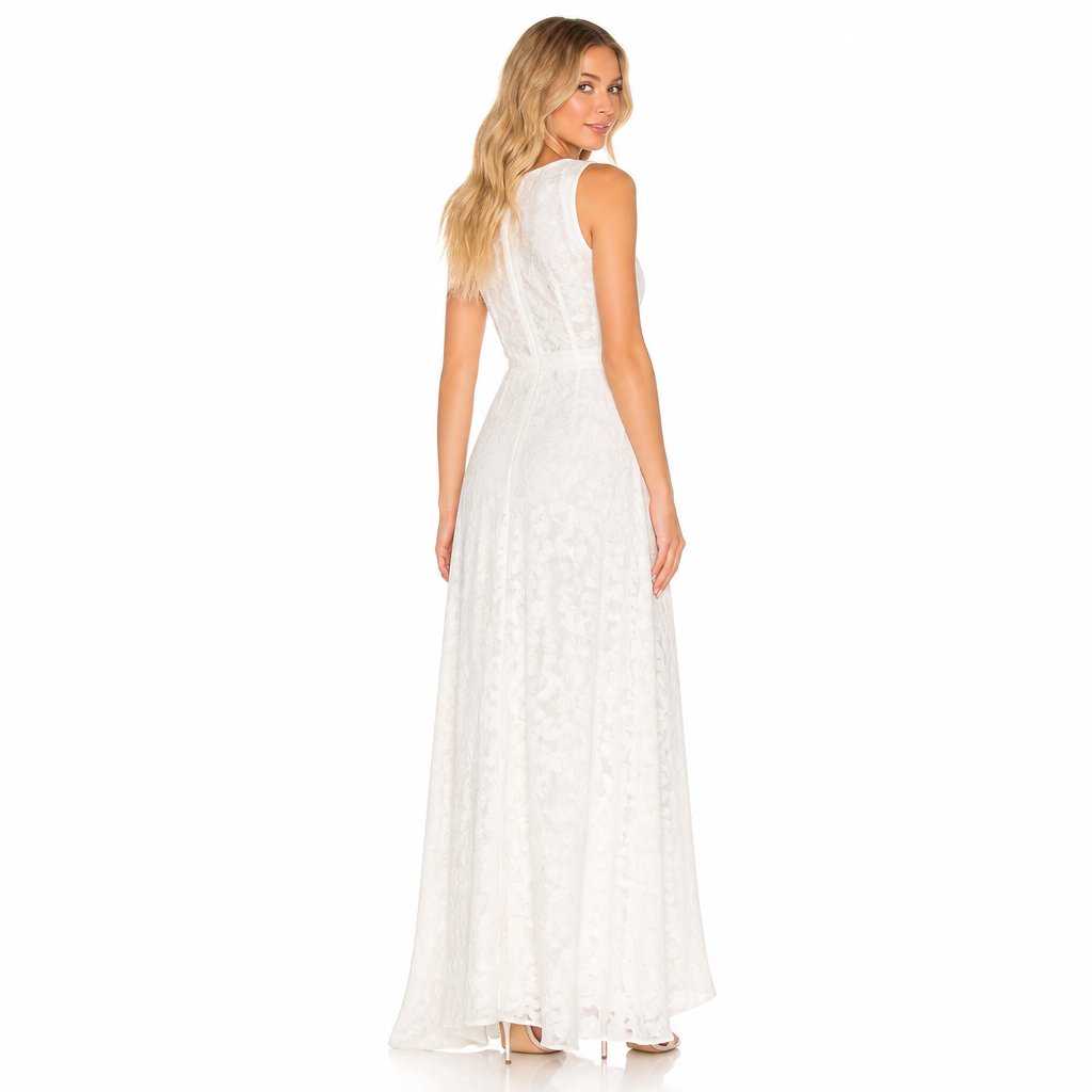 Women's Jacquard Chiffon Maxi Dress