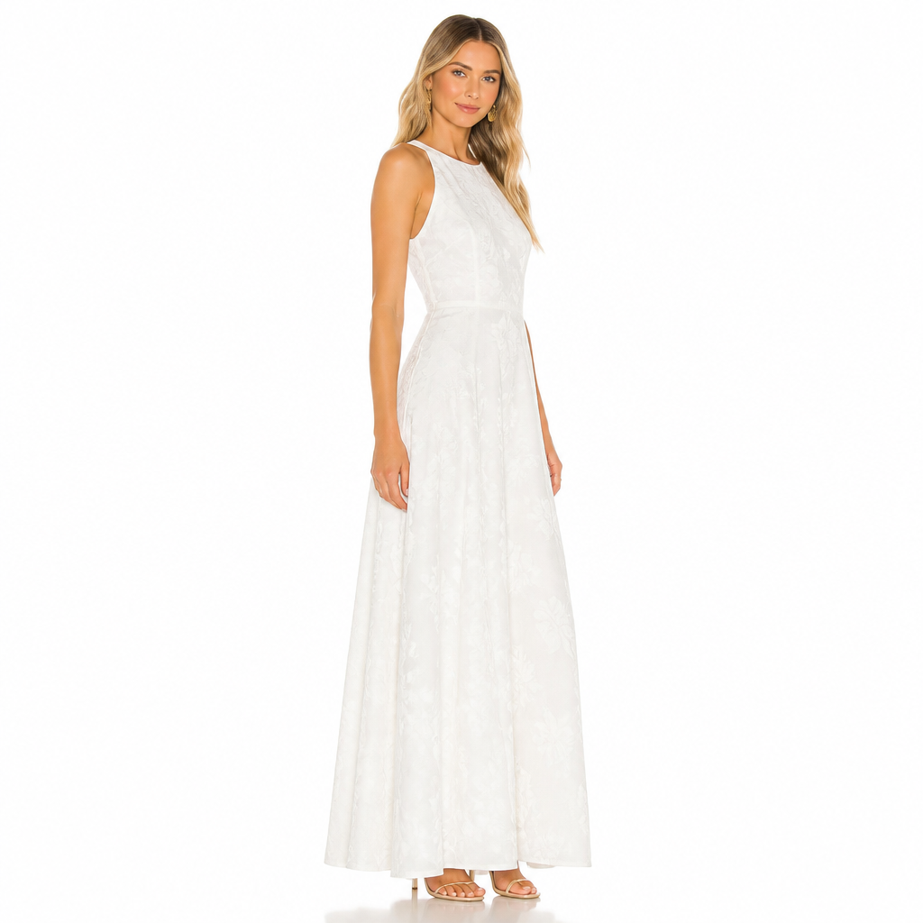 Women's Jacquard Chiffon Maxi Dress