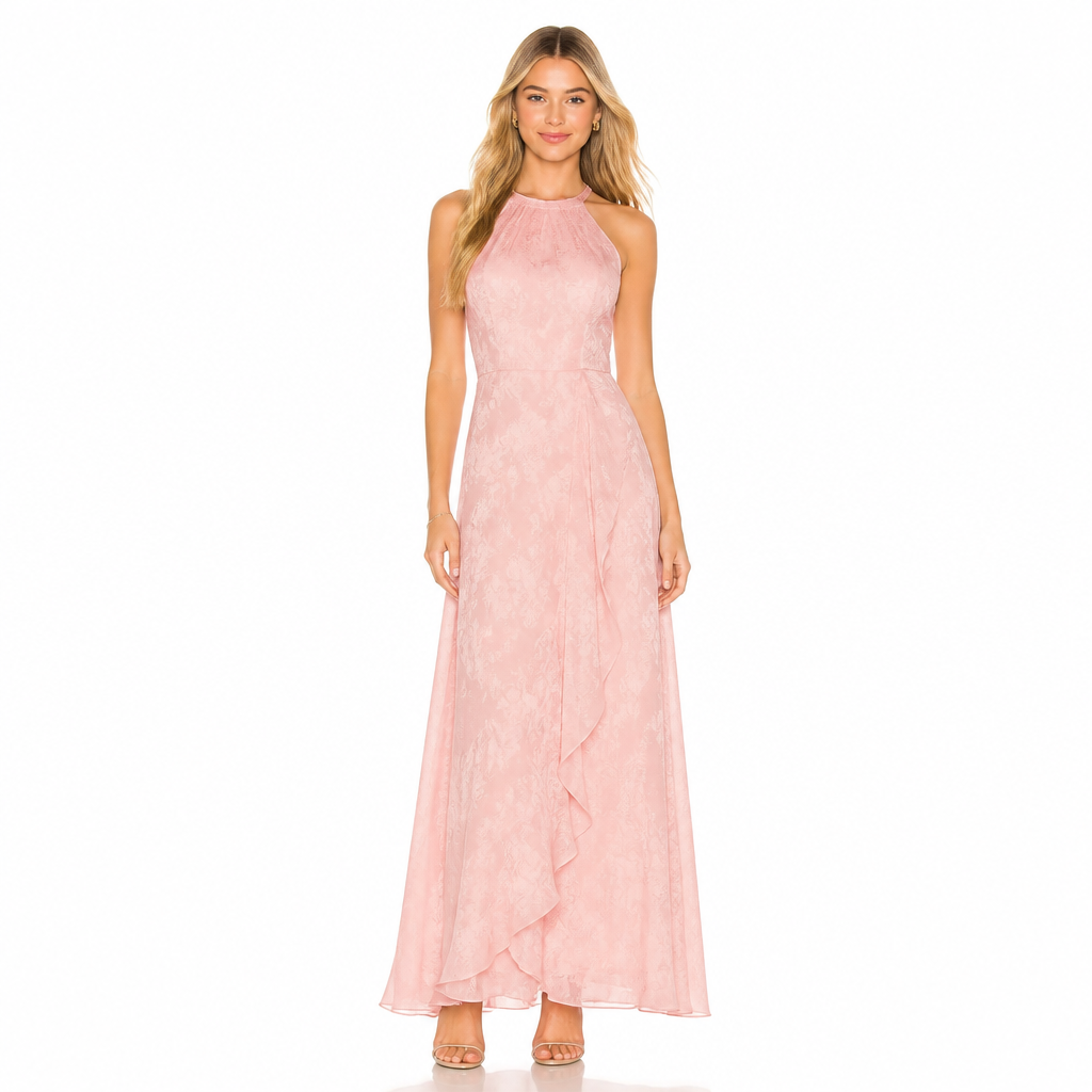 Women's Jacquard Chiffon Maxi Dress