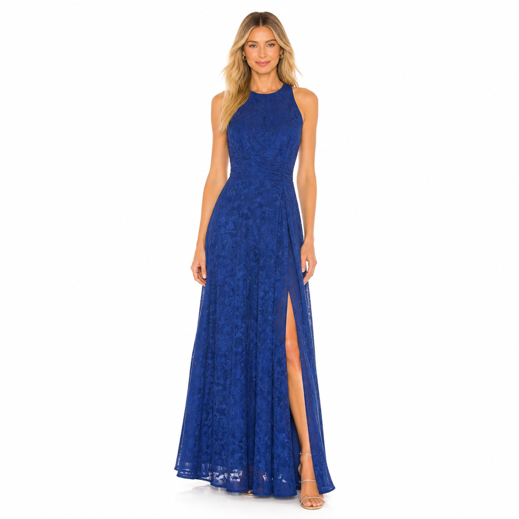 Women's Jacquard Chiffon Maxi Dress
