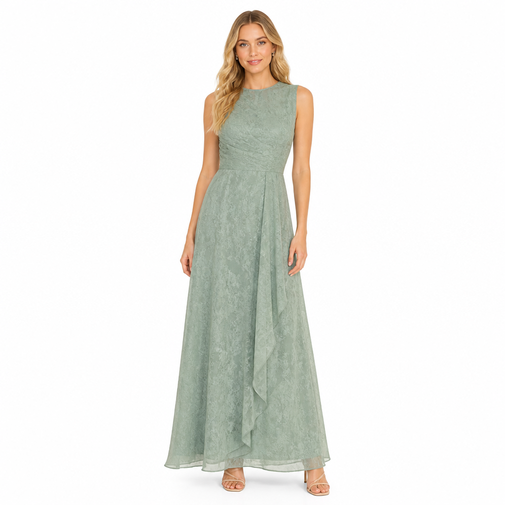 Women's Jacquard Chiffon Maxi Dress