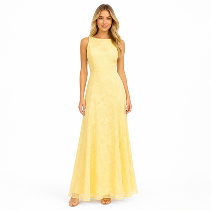 Women's Jacquard Chiffon Maxi Dress