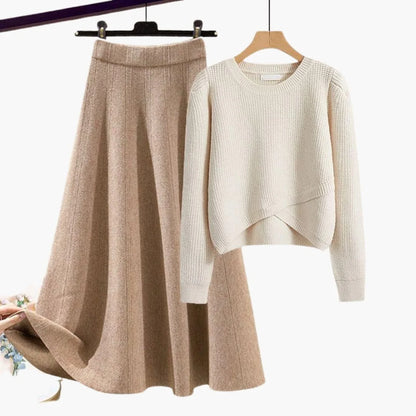 Women's Knit Sweater and A-Line Skirt Set