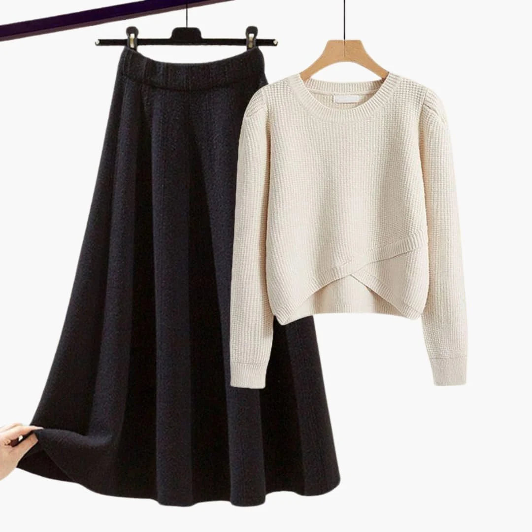 Women's Knit Sweater and A-Line Skirt Set