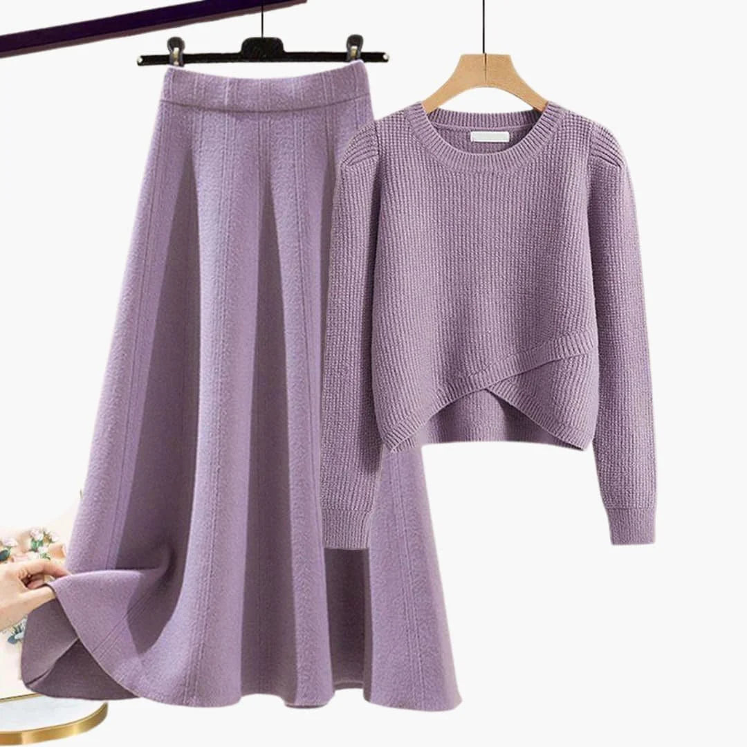 Women's Knit Sweater and A-Line Skirt Set