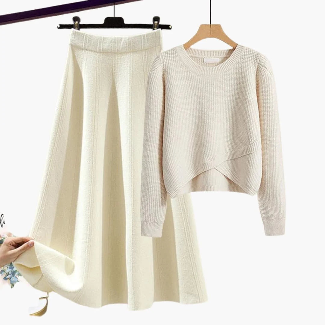 Women's Knit Sweater and A-Line Skirt Set
