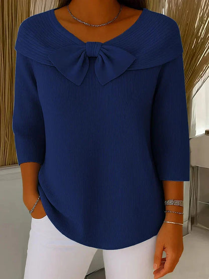 Women's Knit Sweater with Bow Detail