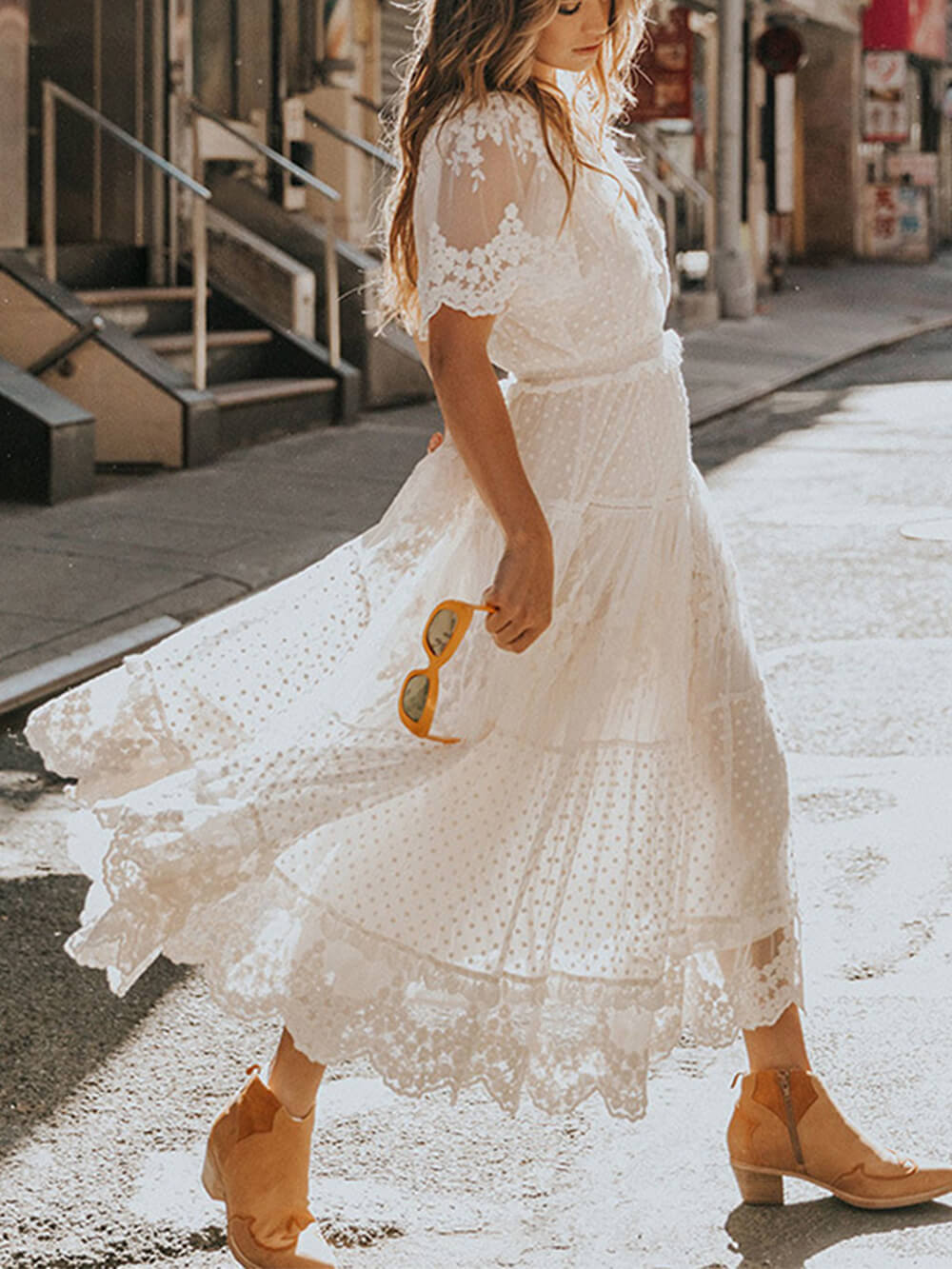 Women's Lace Midi Dress