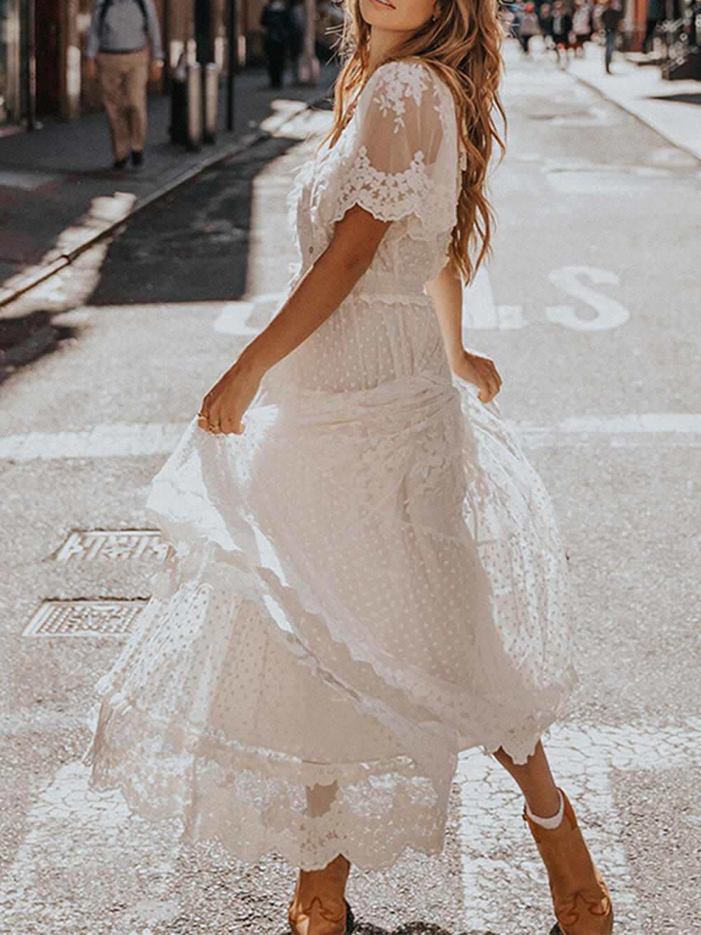 Women's Lace Midi Dress
