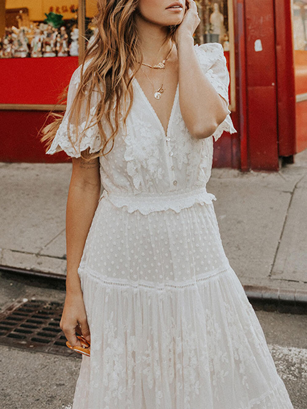 Women's Lace Midi Dress