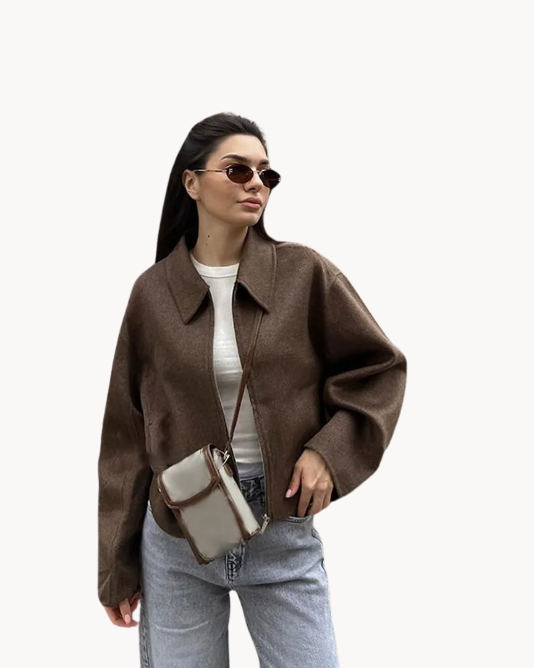 Women's Lapel Jacket with Zip Closure