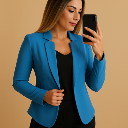 Women's Lightweight Blazer with Lapel Collar
